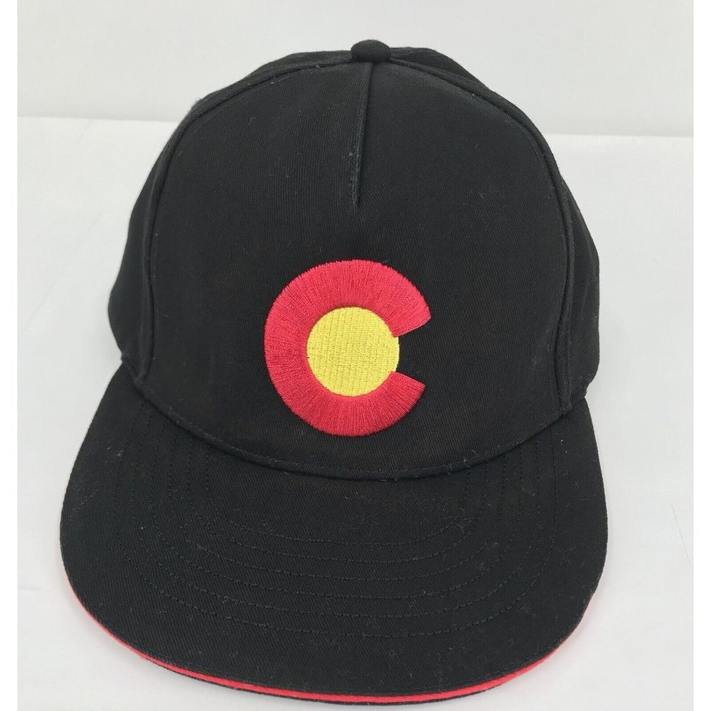 Robin Ruth Colorado Flag Logo Black Colorful Front Adjustable Hat Baseball‎ Cap
